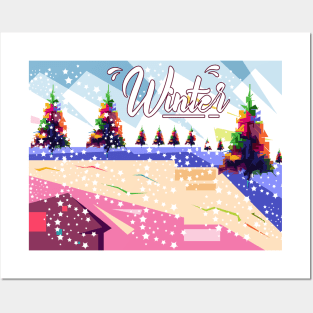 Winter in WPAP pop art Posters and Art